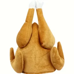 Sjov Kalkunben Kokkehue til Thanksgiving & Jul - Polyester, Perfekt til Julemiddag & Fotorekvisit Kok kylling Chef chicken hat