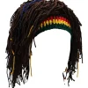 Sjov paryk skæg hatte håndstrikkede hue rasta hat med dreadlocks