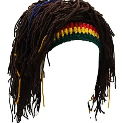 Sjov paryk skæg hatte håndstrikkede hue rasta hat med dreadlocks
