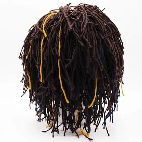Sjov paryk skæg hatte håndstrikkede hue rasta hat med dreadlocks