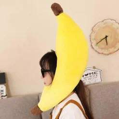 Sjov Plys Banan Hat Blød Og Behagelig Stoffet Velegnet Til Karneval Bold Ornament - På Lager (FMY) Banana