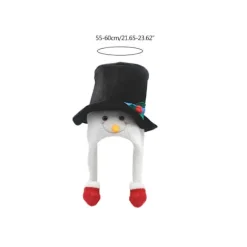 Sjov Snemand Hat Julefrokost Hat Sjov Julehat Julecylinder med Snemand Øreklap Navidad Rekvisitter Nytår Black