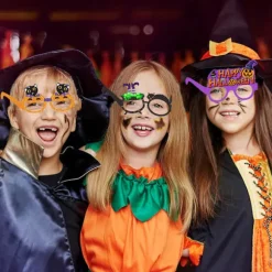 Sjove briller, legende og uhyggelige designs til Halloween-sjov, genanvendelige papirbriller med græskar-, flagermus- og spøgelsestemaer, universel pasform til alle aldre | Fyndiq