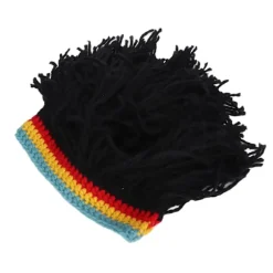 Sjove Parykhatte Høj Elasticitet Hold Varm Strikket Hue Med Dreadlocks Til Jul Halloween black
