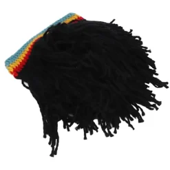 Sjove Parykhatte Høj Elasticitet Hold Varm Strikket Hue Med Dreadlocks Til Jul Halloween black