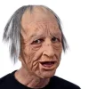 Sjove realistiske latex-masker af gamle mænd og kvinder med hår til Halloween-cosplay, festkostumer, gummimasker til fest