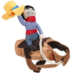 Sjovt hundekostume cowboy-ridekostume kæledyrskostume katte-dragt cowboy-rytterstil M