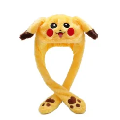 Sjovt legetøj kaninhat PIKACHU hat klemme ører airbag hat bevægelig sød plys hat/dyrehat som gave