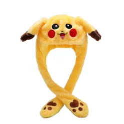 Sjovt legetøj kaninhat PIKACHU hat klemme ører airbag hat bevægelig sød plys hat/dyrehat som gave