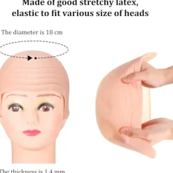 Skaldet hætte skaldet tyk latex hætte paryk hætte - Perfet