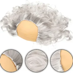 Skaldet paryk sjov skaldet hoved paryk gammel mand paryk cosplay paryk cosplay kostume tilbehør White 22x15cm