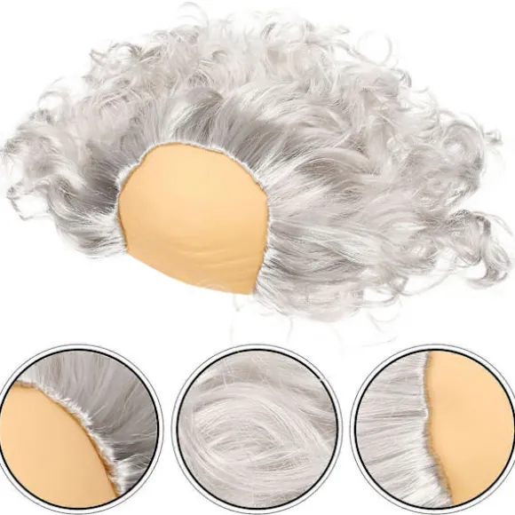 Skaldet paryk sjov skaldet hoved paryk gammel mand paryk cosplay paryk cosplay kostume tilbehør White 22x15cm