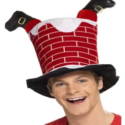 Skorstenshat med nisseben, rød