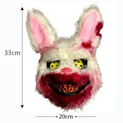 Skræmmende Masker - Halloween Uhyggelig Kanin Maske - Killer Kanin Maske - Spøgelsesmaske - Halloween Kostume, opdateret Version