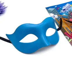 Sølvfarvet The Good Life Maskerade Maske til Mænd eller Kvinder i Venetiansk Stil, Festmaske til Øjnene, Sort Mat, Karneval, Halloween