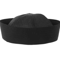Sømandskostume Hat Kaptajn Hat Navy Yacht Båd Kasket Sort Polyester 1 stk Black 21.00X21.00X6.00CM