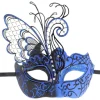 Smedejerns sommerfuglemaske med rhinsten (blå) til maskerade/karneval/sexet kostumefest/bryllup