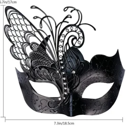 Smedejerns sommerfuglemaske med rhinsten (blå) til maskerade/karneval/sexet kostumefest/bryllup