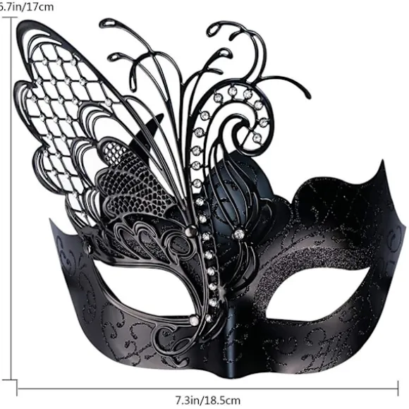 Smedejerns sommerfuglemaske med rhinsten (blå) til maskerade/karneval/sexet kostumefest/bryllup