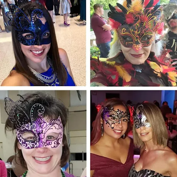 Smedejerns sommerfuglemaske med rhinsten (blå) til maskerade/karneval/sexet kostumefest/bryllup