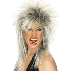 Smiffys Rock Diva Tofarvet Paryk One Size Blond/Sort Blond/SortCJY Blond/Sort Blonde/Black One Size