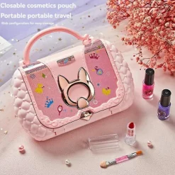 Sminkesæt til børn, skønheds legetøj, lille taske, vaskbar, lade som om makeup, kosmetik legetøj med spejl, giftfri