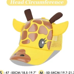 Sommer solhat baby dreng pige til strand udendørs sport baseballhat med anti-UV visir børns sportskasket til tennis fodbold golf - 2-8 år Yellow 52CM | Fyndiq