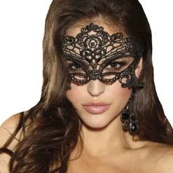 (Sort) 1 x Sexet Blonde Maske Maske Mardi Gras Kostume Kvinder Promenade Venetiansk Øjenmaske