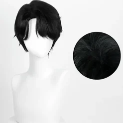 Sort Cosplay Paryk - Højtemperaturfiber, Justerbar, Perfekt til Anime Rollespil & Fester