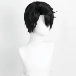Sort Cosplay Paryk - Højtemperaturfiber, Justerbar, Perfekt til Anime Rollespil & Fester