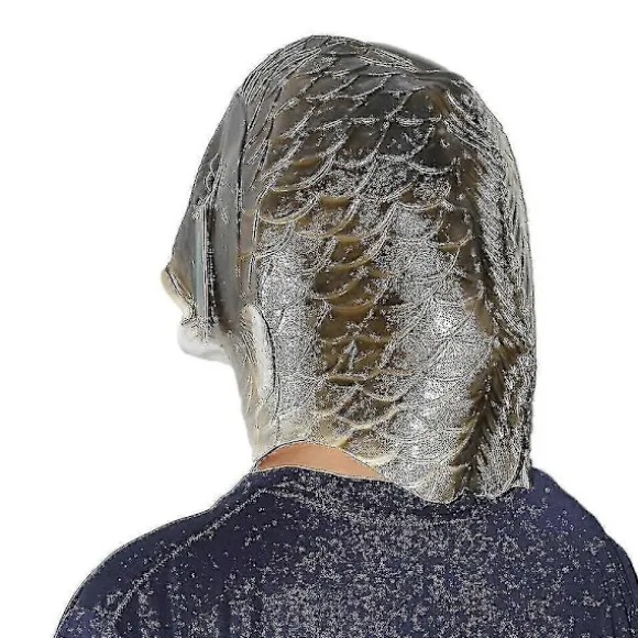 Sort Fisk Maske Latex Dyrehoved Maske Grå Fisk Kostume Hovedbeklædning Maskerade Fest Voksen (D)