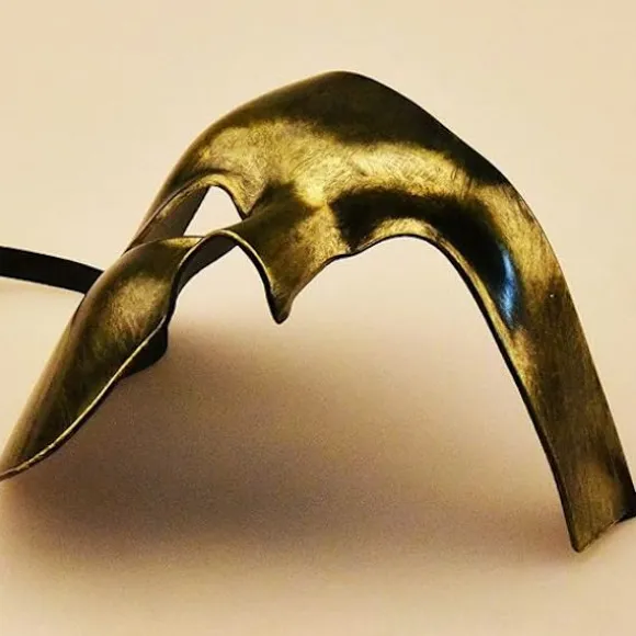 (sort Guld) Vintage Masquerade Maske Phantom Of The Opera Enøjet Halv