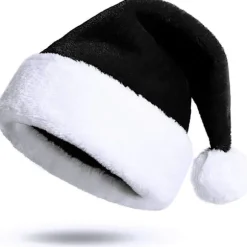 Sort Julemandshat Julemandshat til Voksne Luksus Julemandshat Kostume Plys Juletræskugler