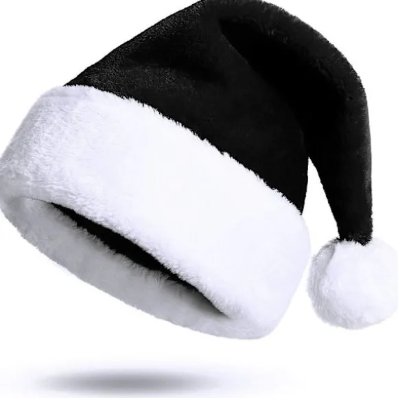 Sort Julemandshat Julemandshat til Voksne Luksus Julemandshat Kostume Plys Juletræskugler