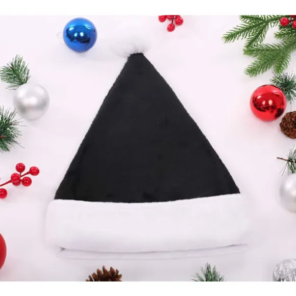 Sort Julemandshat Julemandshat til Voksne Luksus Julemandshat Kostume Plys Juletræskugler