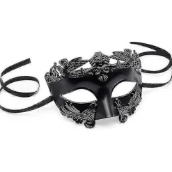 Sort Maskebalmaske til Mænd - Romersk Græsk Mytologi Ventiansk Maske Halloween Cosplay Karneval