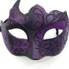 Sort og lilla - Venetiansk maske, maske til maskerade, venetiansk maske til cosplay, karneval, temafester, til mænd og kvinder.