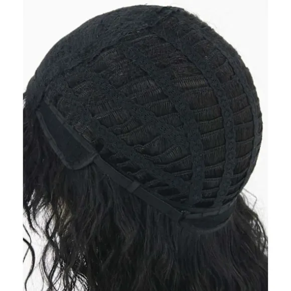 Sort top herre 80'er mullet paryk rocker punk popstjerne paryk sort