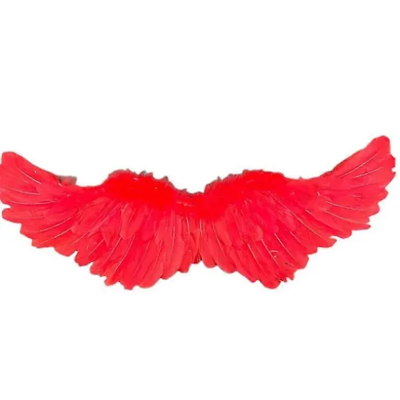 Sorte Engelvinger til Voksne - 80x40cm - Sort Fjer Vinge - Kostumevinger - Store Engelvinger red