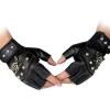 Sorte nittehandsker steampunk gotiske handsker punk tøj nitte mo