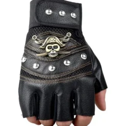Sorte nittehandsker steampunk gotiske handsker punk tøj nitte mo