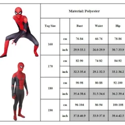 Spider Man Unisex Voksen Halloween Party Rollespil Jumpsuit 190cm 190cm