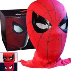 Spider Maske med Bevægelige Øjne, Fuld Ansigt Hagekontrol Øjne Størrelse Helte Cosplay Maske til børn/voksne