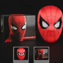 Spiderman Maske med Fjernbetjening til Blinkende Øjne & Cosplay-FM- Red Spider Man Headset/Blinkable
