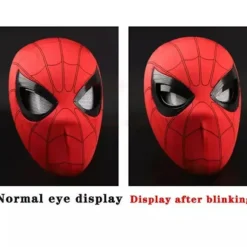 Spider-Man Maske med Fjernbetjening & LED Blinkende Øjne [ZHE] Red Electric Headband+Ring Control