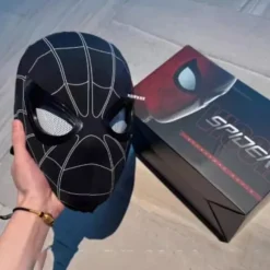 Spiderman Maske med Ring Fjernbetjening til Blinkende Øjne, Blinkende Øjne, Hjelm, Cosplay Fest, Halloween Maske Rekvisitter Black Headband+Ring Control | Fyndiq