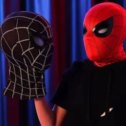Spiderman Maske med Ring Fjernbetjening til Blinkende Øjne, Blinkende Øjne, Hjelm, Cosplay Fest, Halloween Maske Rekvisitter Black Headband+Ring Control | Fyndiq