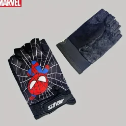 Spider-Man Tegneserie Fingerløse Handsker, Egnet til Udendørs Aktiviteter, Camping, Fiskeri og Cykling Sports Fitness [DB] Black Size M