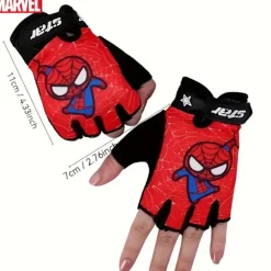Spider-Man Tegneserie Fingerløse Handsker, Egnet til Udendørs Aktiviteter, Camping, Fiskeri og Cykling Sports Fitness [DB] Black Size M