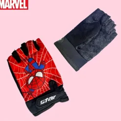 Spider-Man Tegneserie Fingerløse Handsker, Egnet til Udendørs Aktiviteter, Camping, Fiskeri og Cykling Sports Fitness [DB] Black Size M